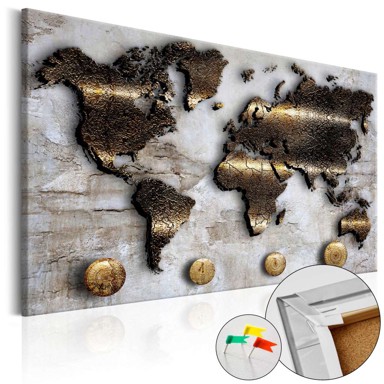 Slika na plutenoj podlozi Golden Journey [Cork Map] 60x40